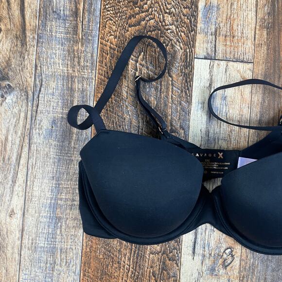 Savage X Fenty by Rihanna Women's 32C Caviar Black Soft N Savage Padded Demi Bra - Picture 5 of 16